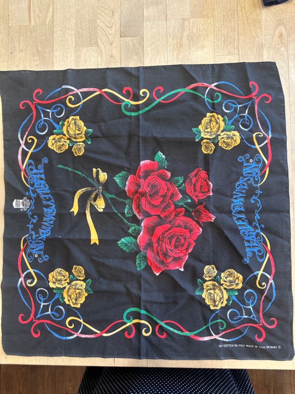 Harley-Davidson Black Bandana with Blue Accents